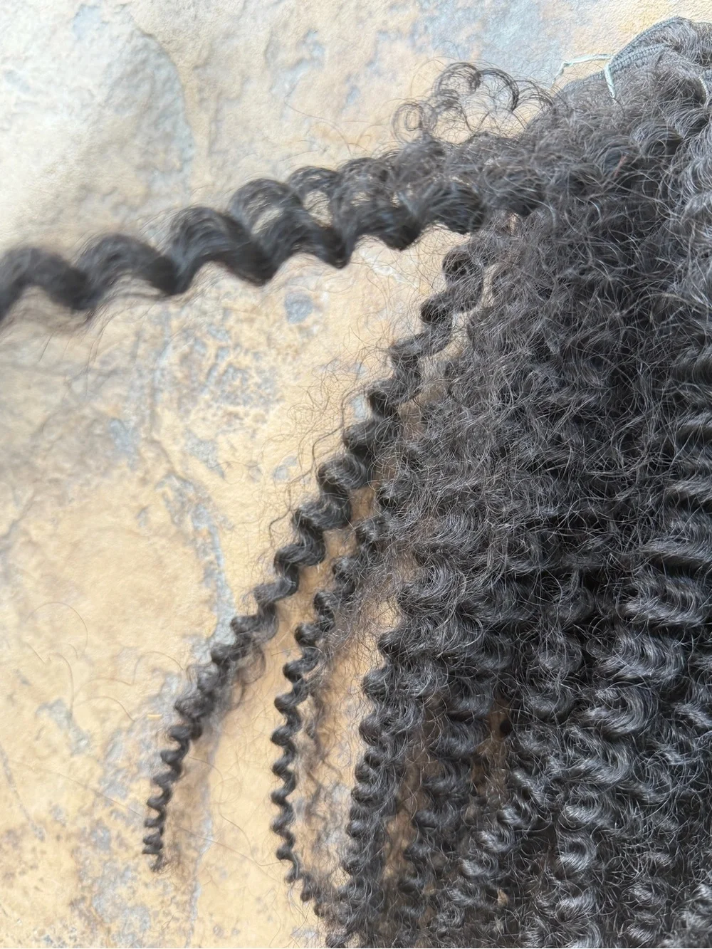 Black Curly Clip-In Hair Extensions - Natural Texture brand new never worn